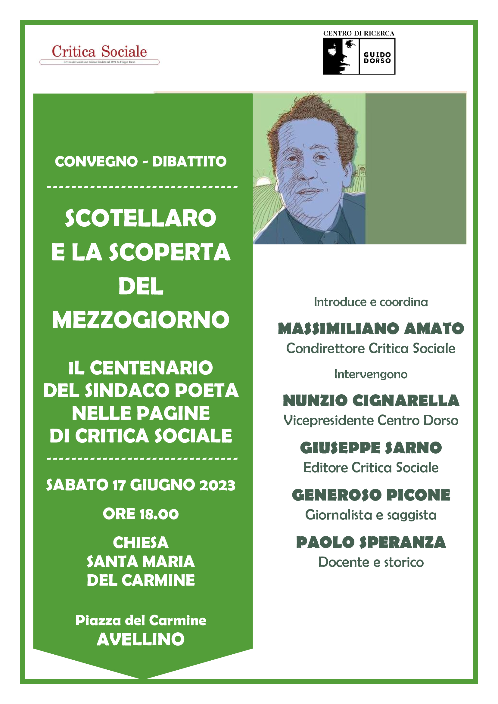 Scotellaro e la scoperta del Mezzogiono: sabato 17 giugno a Avellino