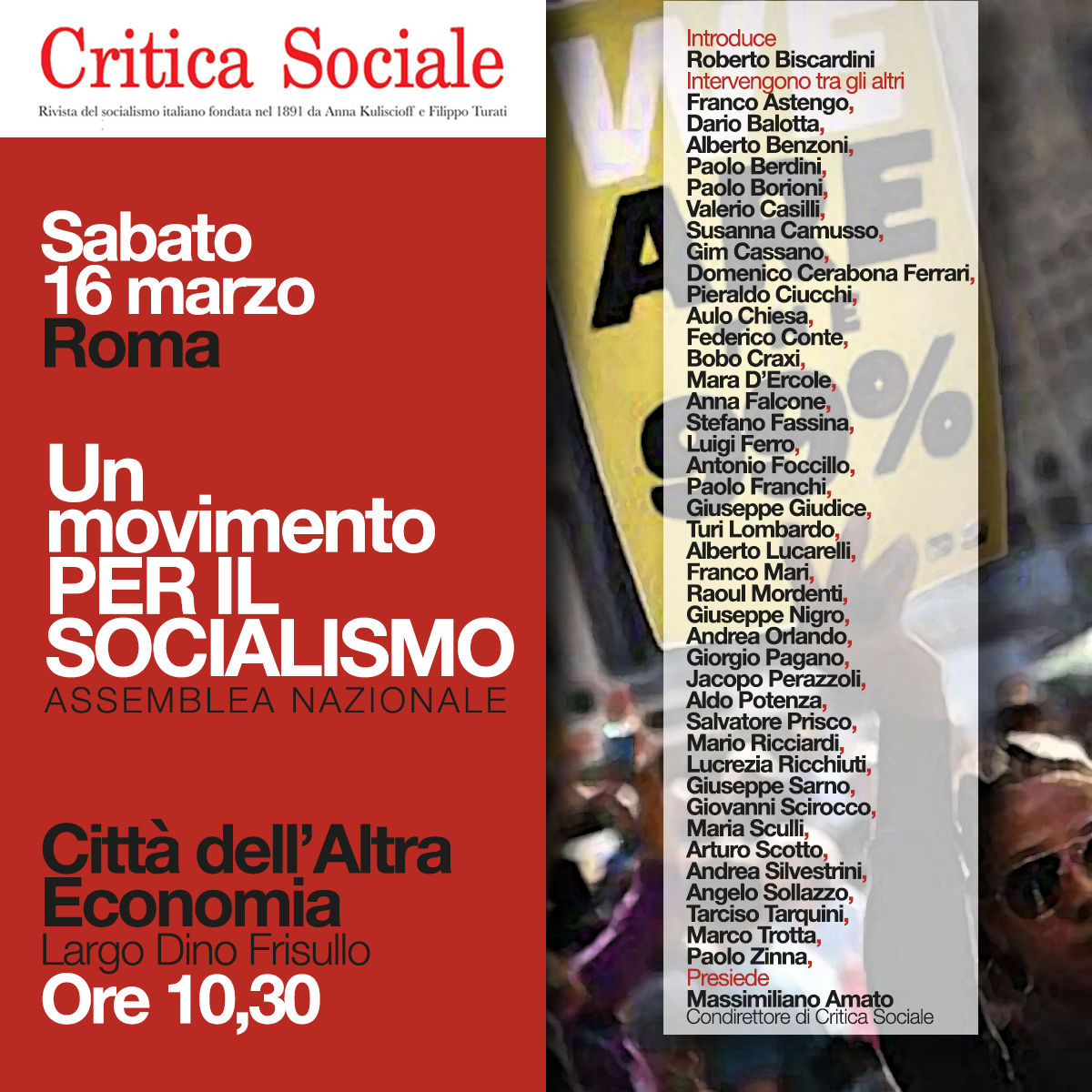 Un movimento per il socialismo - Roma 16 marzo 2024